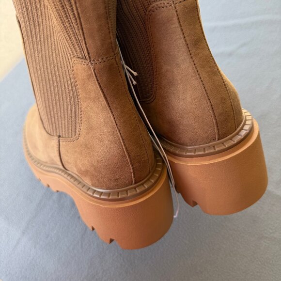 Women's Kyrie Chunky Heel Ankle Sock Boots Tan - Universal Thread Tan 7.5 - Picture 10 of 11